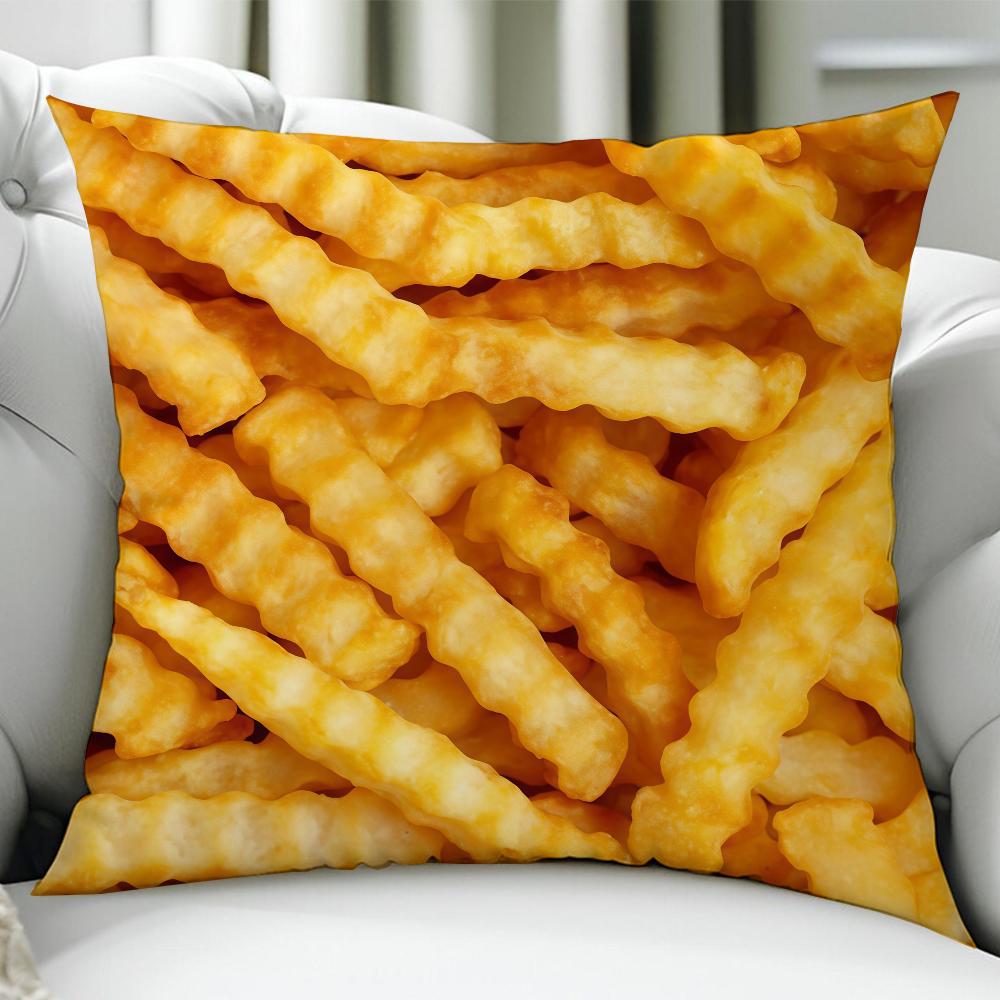 Fashion Cool Fries Cushion Cover Birthday Anniversary Gifts Double Sided Printed Zipper Cushion Cover Soft Skin Bedding