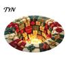 Christmas Themed Home Decor Round Rug, 3D Illusion Mat, Holiday Winter Carpet, Soft Gnome Deer Crystal Velvet Floor Mat Santa House Festive
