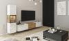 Moderne wandmeubel, 180 cm TV-meubel met een vitrinekast, woonkamermeubels met LED