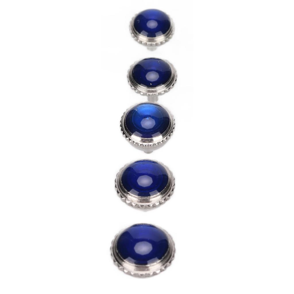 5 Pcs Watch Crown Parts Steel Blue Balloon Replacement Watch Crown Buttons Assortment Parts