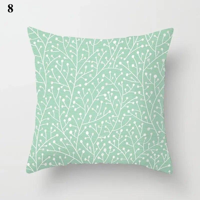 Fresh Fashion Mint Green Blue Pillowcase Living Room Sofa Office Cushion Cover Modern Simple Geometric Home Decor