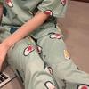 Spring & Autumn Women's Long-Sleeve Pajama Set - Cute Cartoon Design, Plus Size, Cozy Winter Loungewear