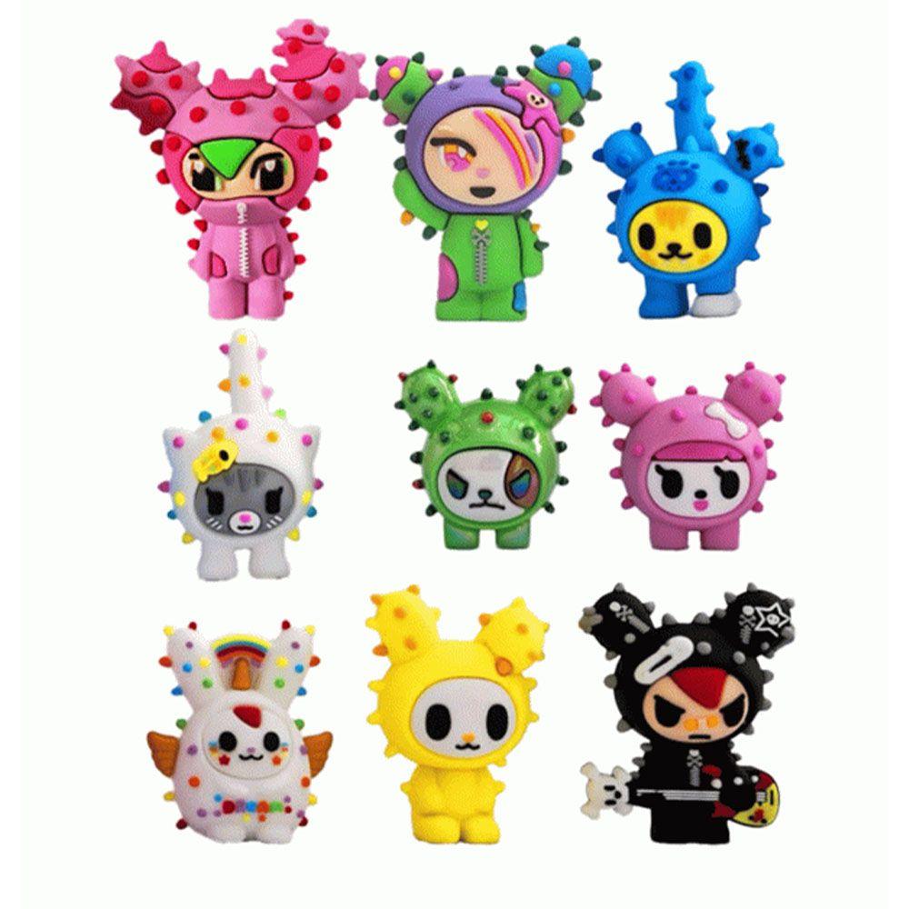 1 Pieza Tokidoki Licencia Oficial Cactus Friends Figura 3D Clip de Bolsa PVC Bolsa Ciega Modelo Anime Llavero Adorno de Escritorio