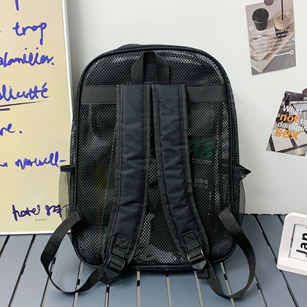 Large Mesh Backpack See Through Mesh Backpack Breathable Mesh Bookbag with Comfort Straps Heavy Duty for Commuting Swimming