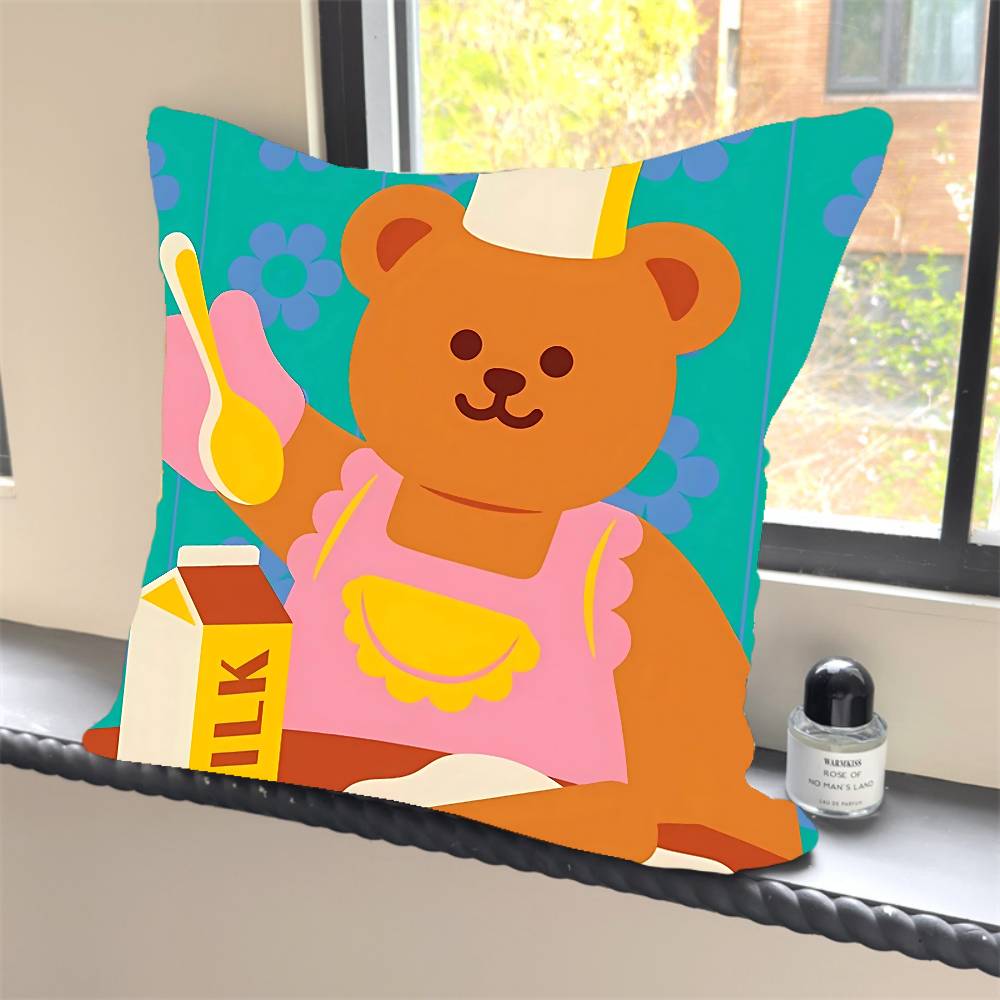 1PC W-Wiggle Wiggles Smile Flower Pillow Case Square  Bedroom Sofa Leisure Comfort Cushion Car Home Decoration Pillowcase 40x40