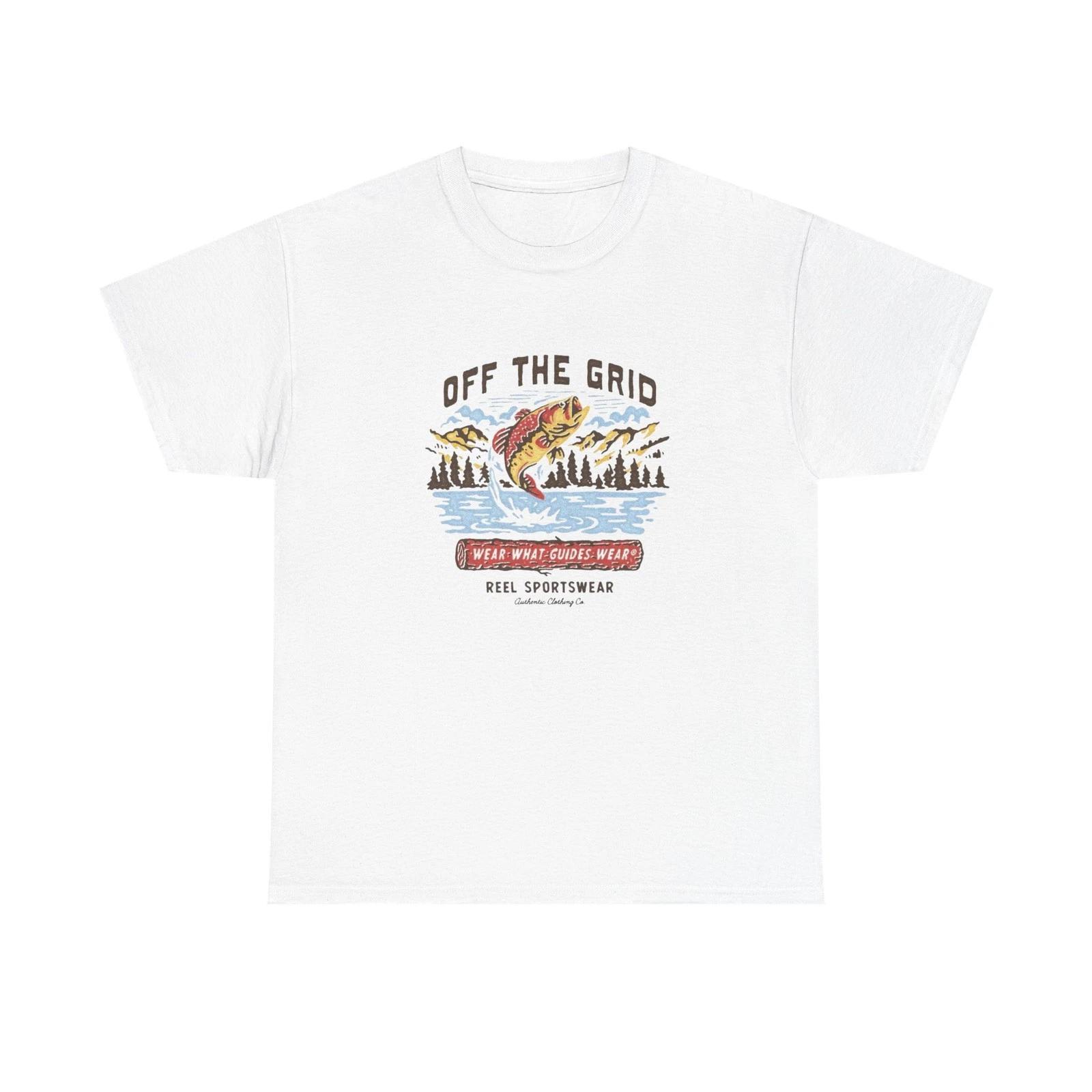 Off The Grid Fishing Graphic T Shirt Unisex Heavy Cotton Tee 3XL