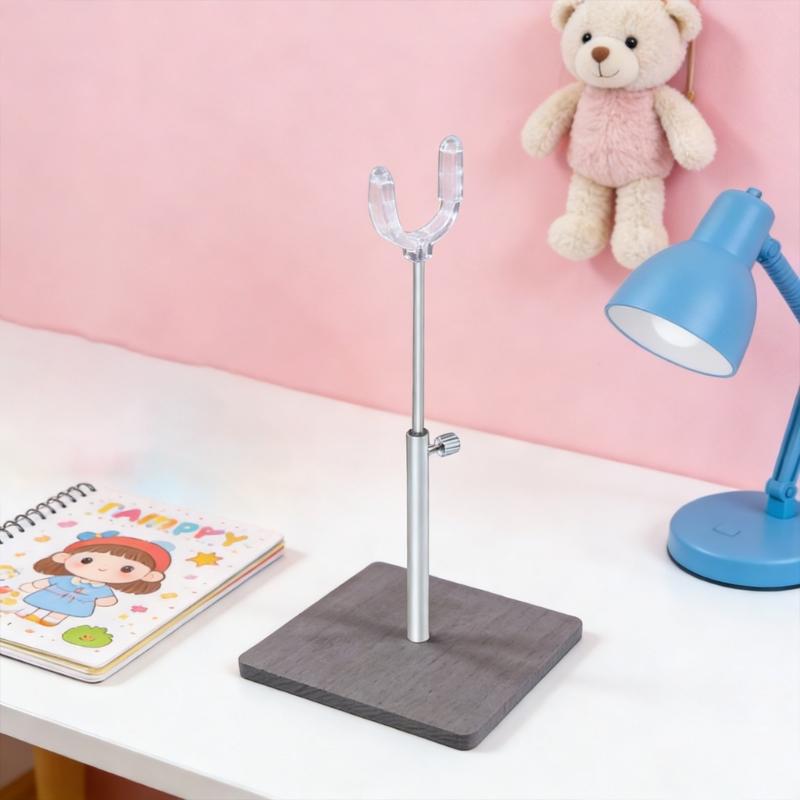 Versatile Doll Holder for Various Sizes Including Wooden Base Construction for Safe Use