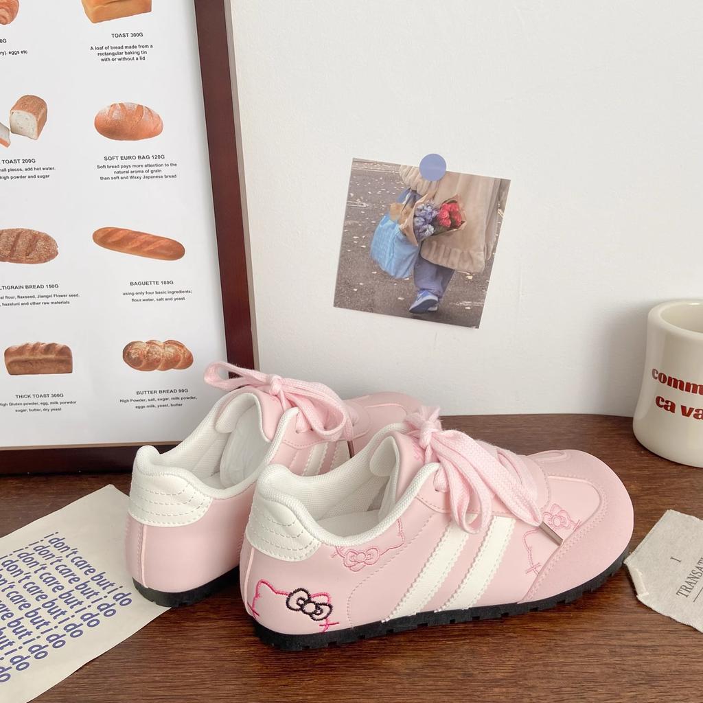Ugly cute German training board shoes women's pink spring and summer new chic niche design round head student ballet Forrest Gump white shoes
