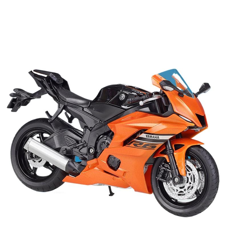 Welly 1/18 Scale Yamaha 2020 YZF-R6 Diecast Motorcycle Model Workable Shork-Absorber Toy For Children Gifts Toy Collection