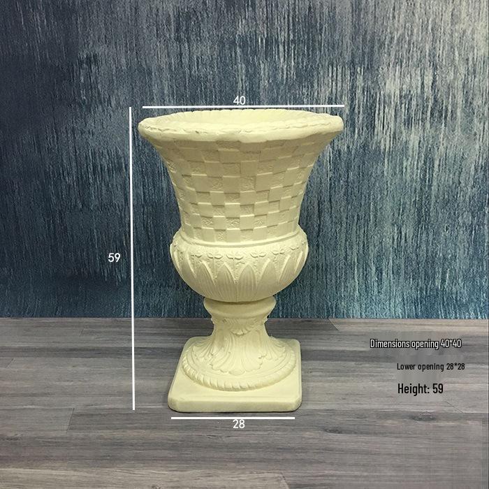 Wedding Gold Roman Column Flower Stand – European Stripe Trophy Fiberglass Décor