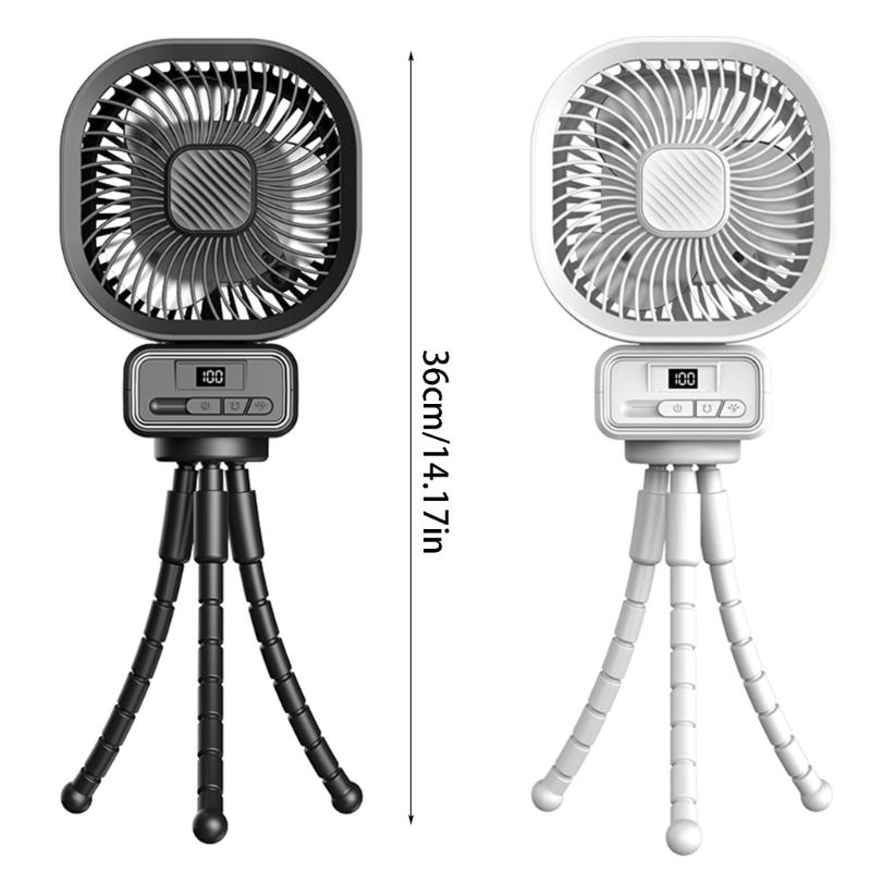 USB Desk Fan 3 Speed Powerful Strollers Fan Portable Fan Quiet Cooling Rechargeable Table Fan for Desktop Office Travel