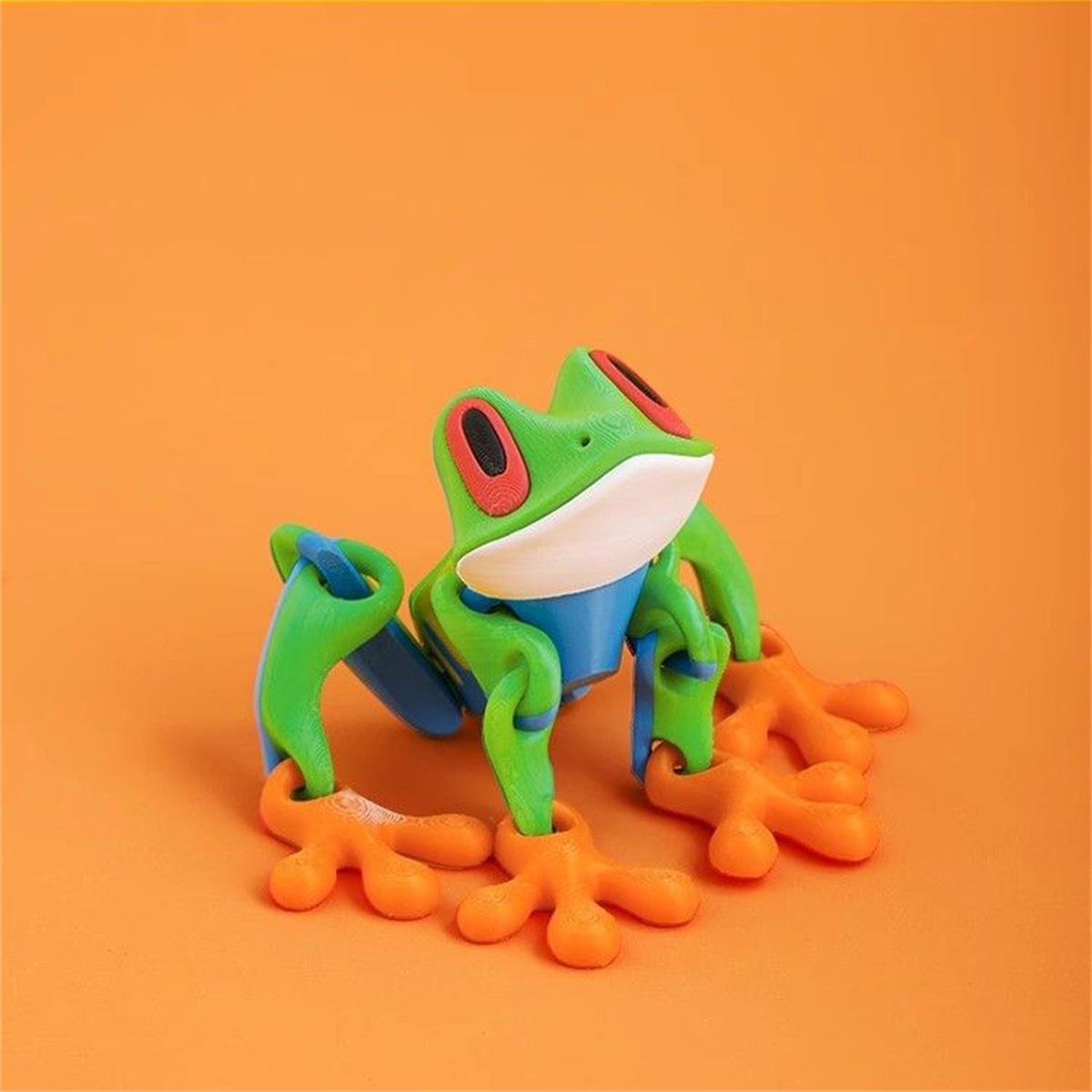 

New popular black technology 3D printing magnetic frog refrigerator magnet desk joint movable ornaments luminous dragon toy