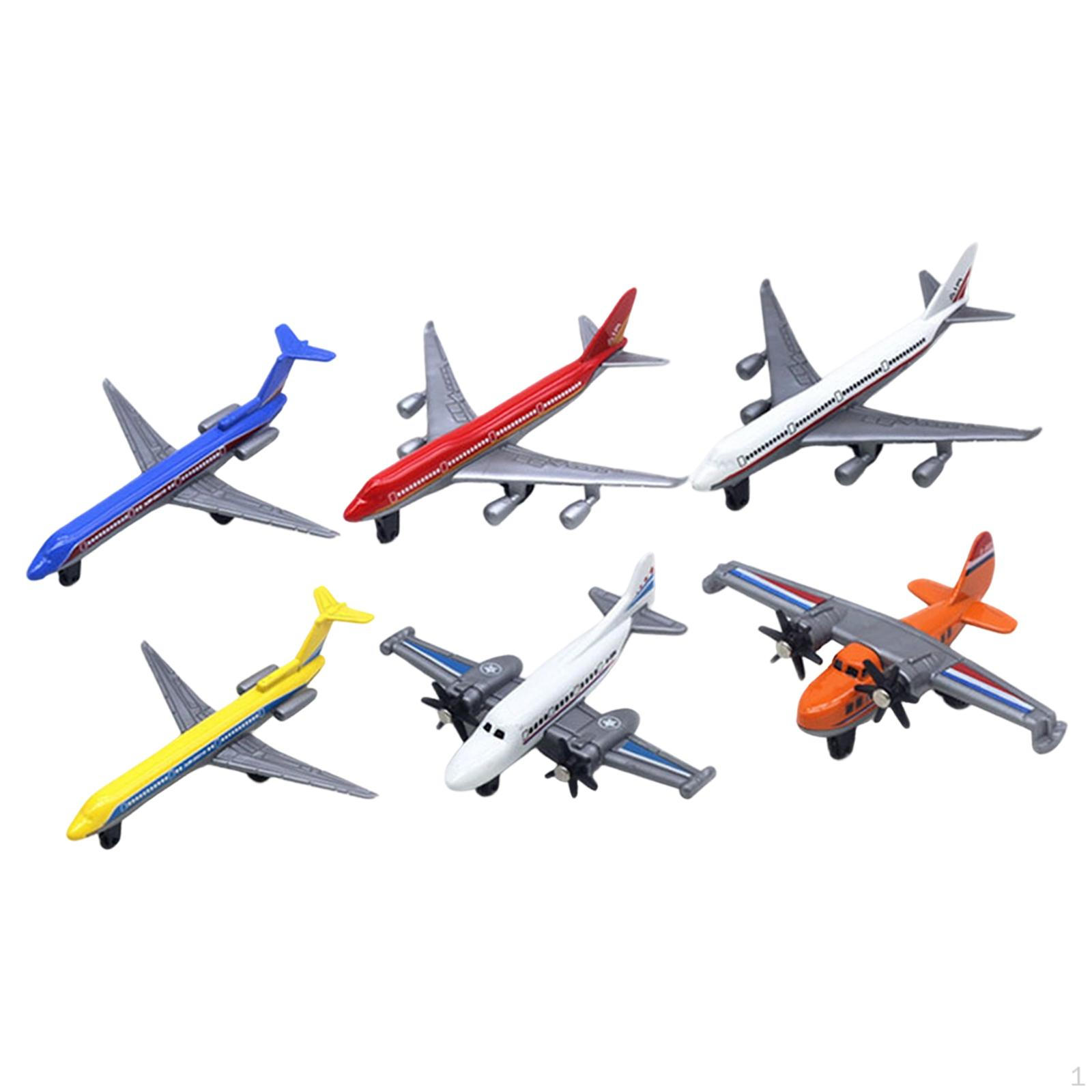 

6x Металлическая модель самолета из сплава Литой самолет 1:64 Модели транспортных самолетов