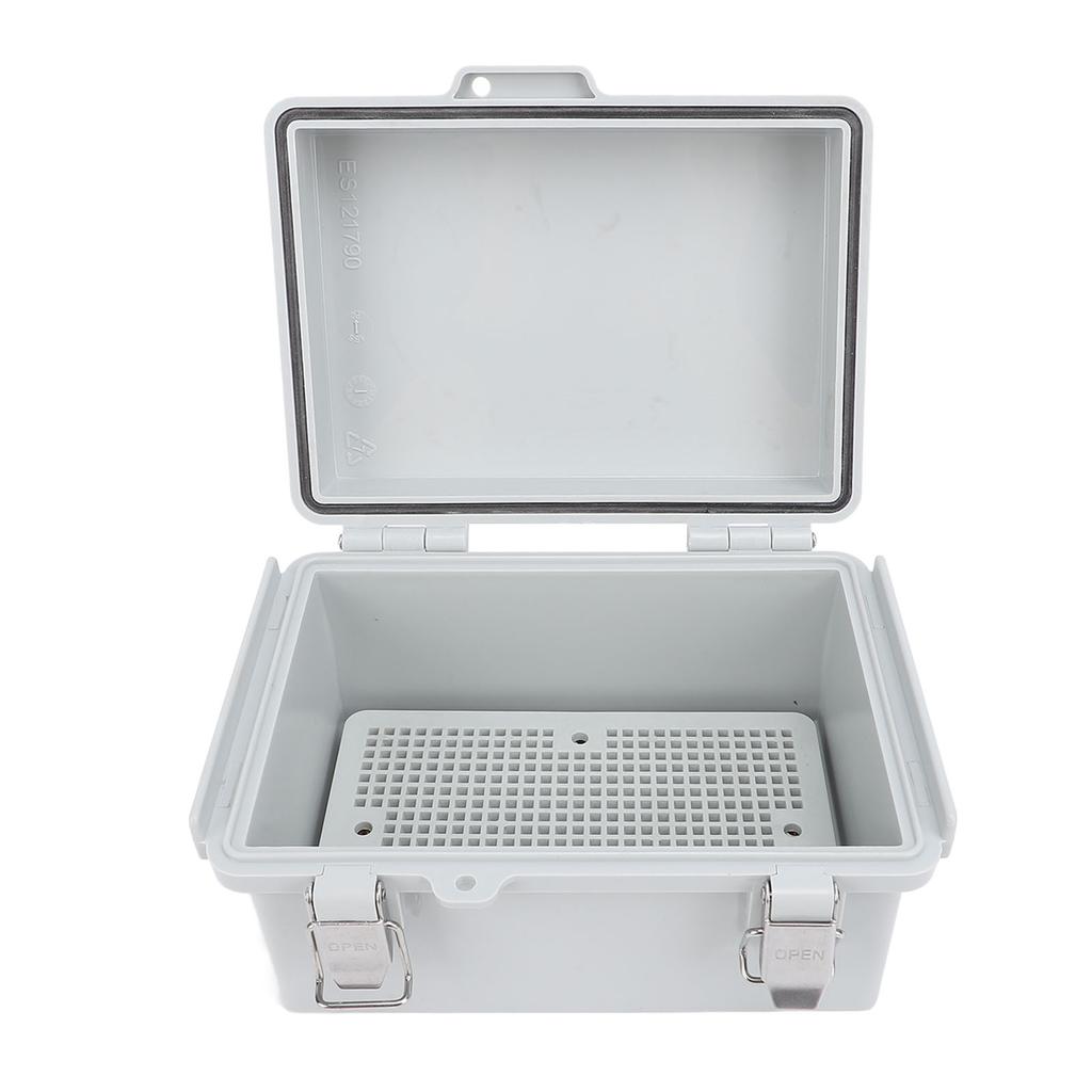 Outdoor Electrical Junction Box 125x175x90mm IP67 Water Proof Stainless Steel Hinge ABS Plastic