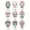 New Halloween Fluorescent Funny Death Skull Face Tattoo Stickers for Masquerade Neon Tattoo Decals