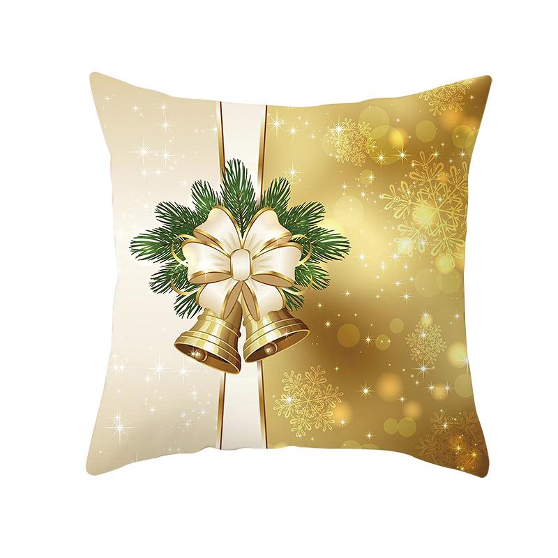 Gold Christmas Throw Pillow Cover Christmas Gold Ball Sofa Home Decoration Cushion Cover
