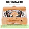 Elevated Dog Bowl, 6 Heights Adjustable Raised Dog Bowl 2.4″-6.7″, with Food Grade 304 Stainless Steel 15 OZ, Bamboo Dog Bowl Stand for Small &