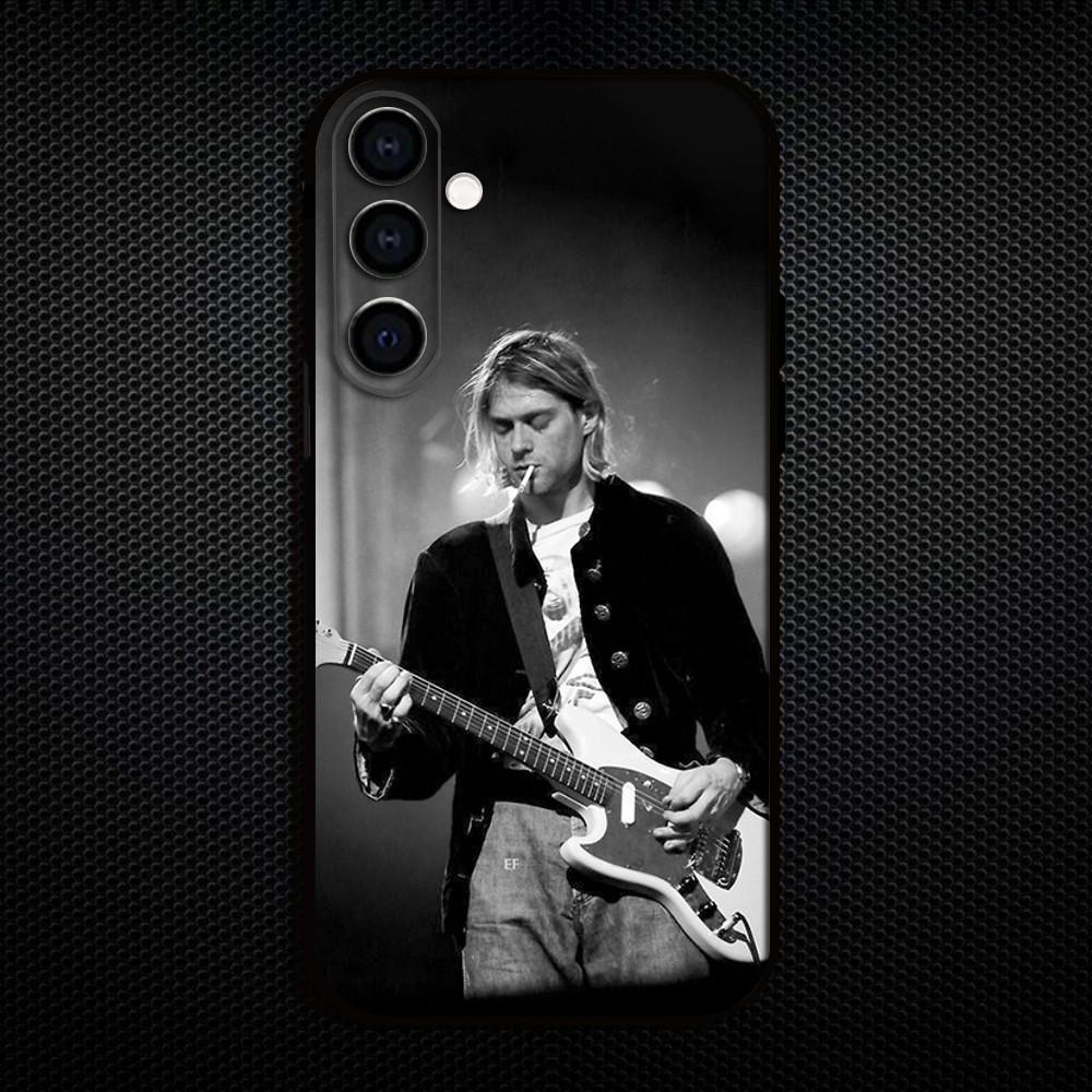 K-Kurt C-Cobain Rock Phone Case For Samsung Galaxy A73/A72/A71/A70/A53/A52/A51/Others Soft Black Shell