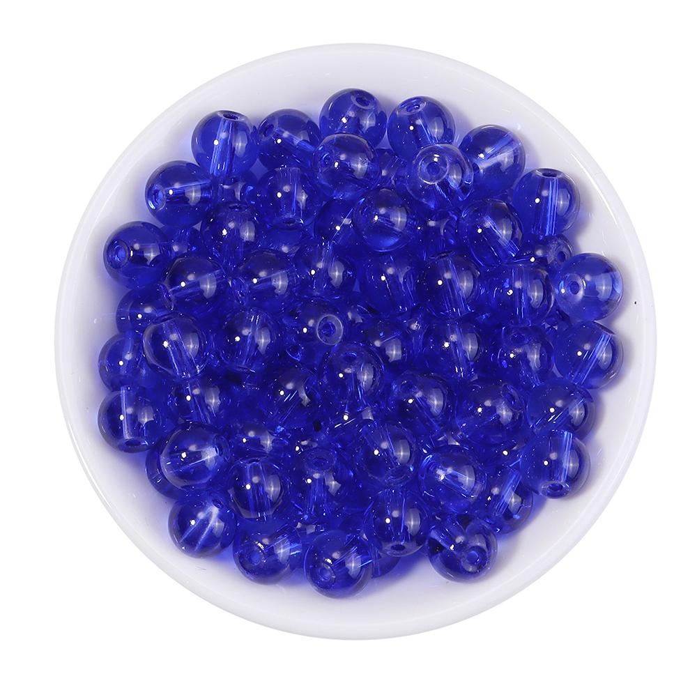 50pcs 8mm Glass Round Beads Colorful Transparent Loose Spacer Beads For Jewelry Making DIY Crafts Bracelets Necklace Accessories