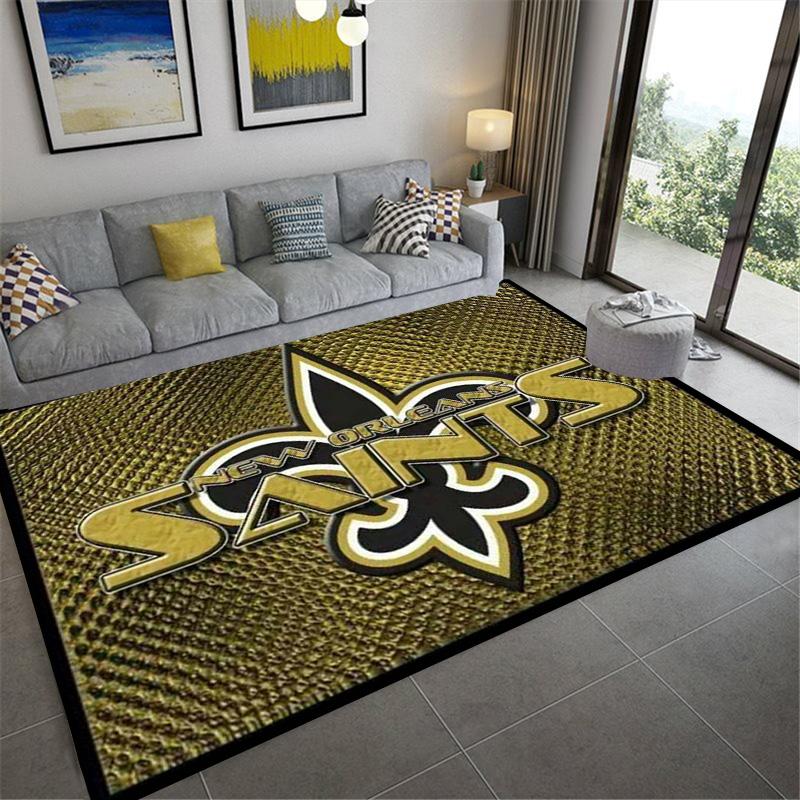 New Orleans Saints Logo Teppich für Wohnzimmer Schlafzimmer Zuhause Sofadekoration, Kinderspiel rutschfeste Bodenmatte