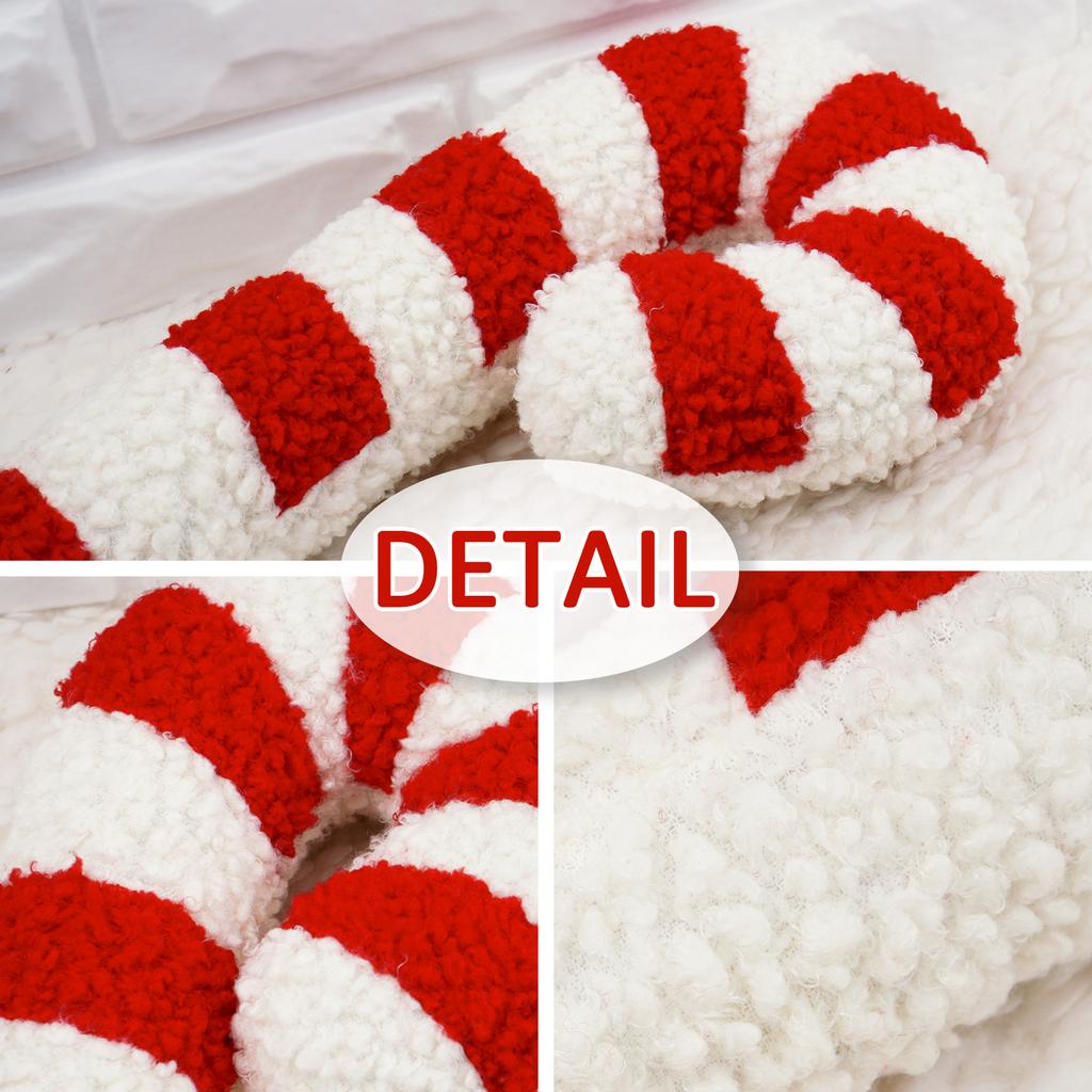 Neues Zuckerstangen-Plüschkissen - 3D-Weihnachts-Neuheit, Niedliche Feiertagsdekoration, Weiches Kuscheltier-Geschenk für Zuhause, Weihnachtsfeier, Kostenloser Versand