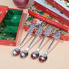 Creative Christmas Spoon Gift Box Stainless Steel Tableware Cartoon Gingerbread Man Coffee Spoon Colored Box Suite