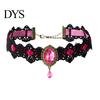 Damen Choker Gothic Vintage Geflochten Ästhetisch mit Strassstein Kleid Schlüsselbein Halskette Up Geschenk Damen Punk Spitze Nähte Trendiger Schmuck