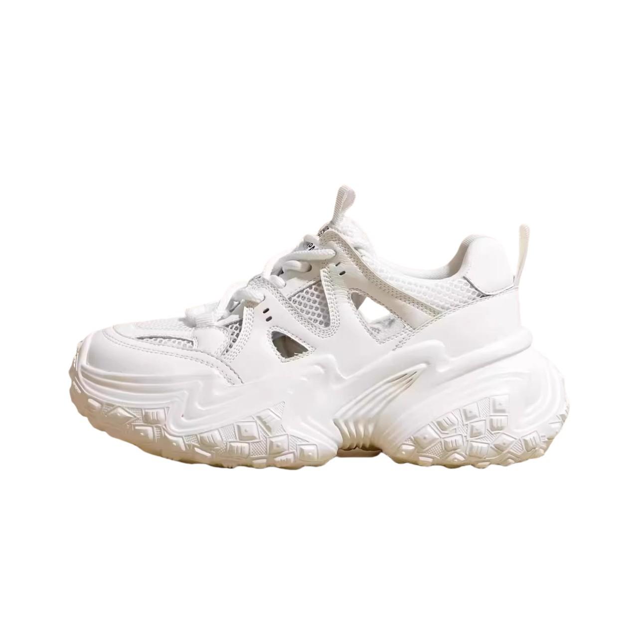 

Кроссовки для папы с ажурной подошвой из дуриана, новые летние женские кроссовки с толстой сеткой и дышащим верхом, универсальные повседневные кроссовки 40 белый