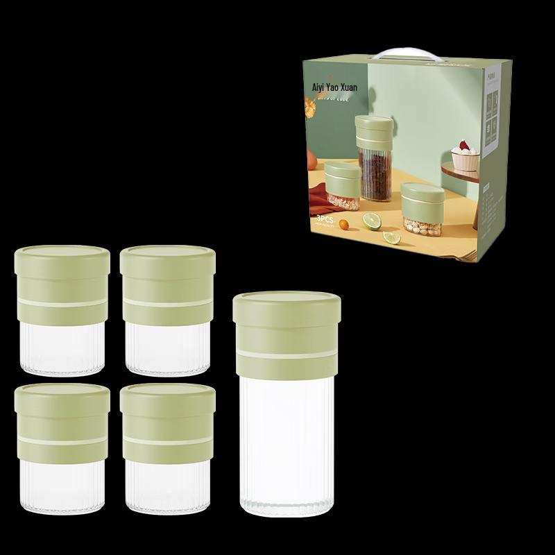 Versatile Glass Storage Jar Set 5-Piece Set