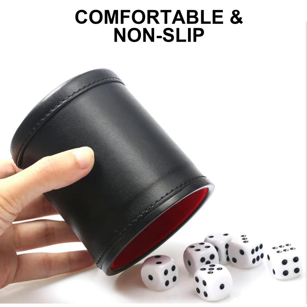 Dices Cup PU Leather Stable Sturdy Comfortable Hand Feeling Dices Shake Container Cup Professional For Table Board Game