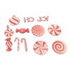 36pcs Xmas Hanging Decorations Lovely Red White Wooden Candy Hanging Ornaments for Xmas Tree Home Pa