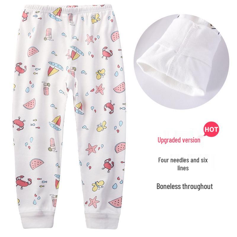 Kids' Pure Cotton Autumn Sleep Pants: Soft, Cozy Leggings for Boys and Girls
