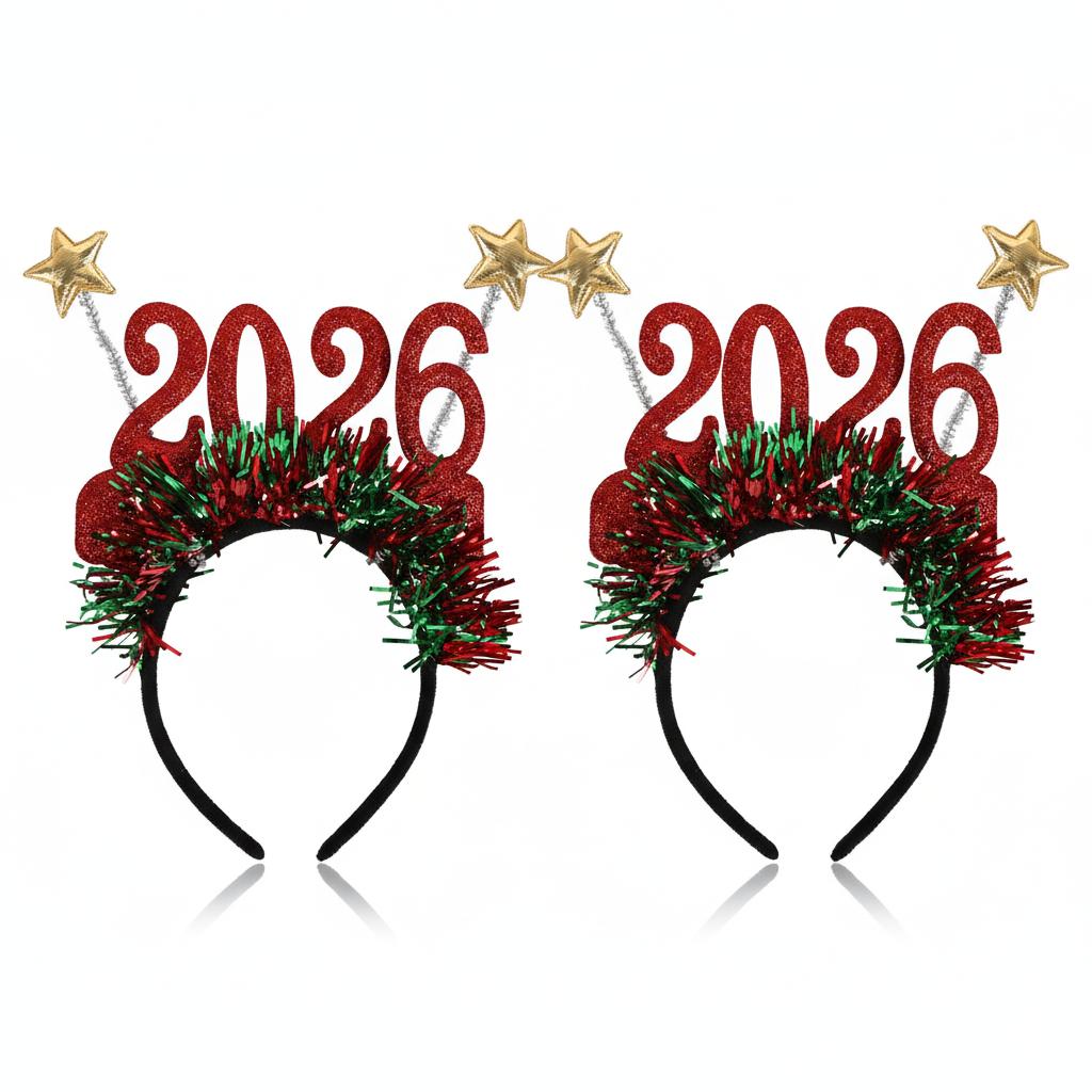 2026 Christmas Headband New Design Digital Star Antler Headband for Children Xmas Party Decoration Headwear