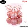 12-Piece 6cm Glitter Wave Christmas Ball Set for Tree and Ceiling Decoration