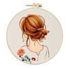 1Pc Girl Pattern Embroidery DIY Craft Fabric Material Kit Creative Craft Needle and Thread