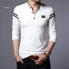 Men's Spring & Autumn Slim-Fit Long-Sleeve Stand Collar T-Shirt - Korean Style