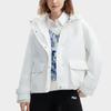 FILA X V&A Museum Collaboration Solid Color Hooded Casual Jacket Women Jacket Cloud-White F11W418901F-WT