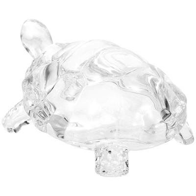 Crystal Glass Turtle Figurine Miniature Tortoise Statue Chinese Lucky Feng Shui Ornament For Home Office Desk Decoration