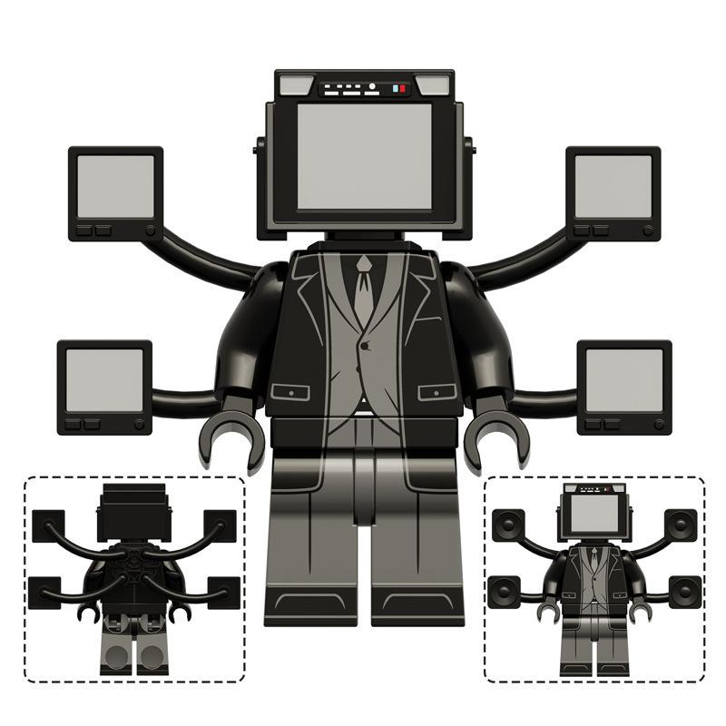 Building Block Toilet Man Monitoring Human Figure Titan Speaker And Tv Man Figure Assembly Play