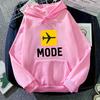 Autumn Hoodie Women's Casual Hooded Sweatshirt Creative Hoodie Matching Streetwear Flight Mode Pattern Monogram Hoodie