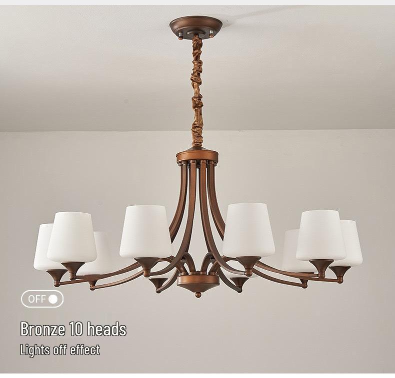 American Retro Iron Art Chandelier for Living Room, Bedroom, Dining Room - Modern & Country Style