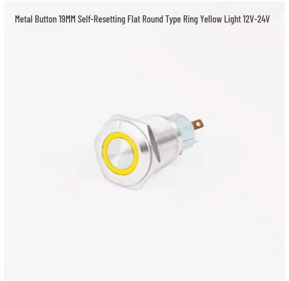 19mm Dustproof Metal Button Switch with Light, Self-Reset, Self-Lock, Small Round Momentary Start Power Button