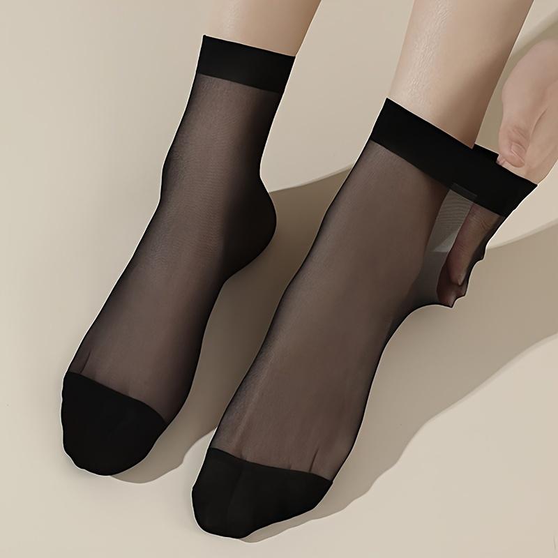 1/5/10 Pairs Women's Socks Breathable Sheer Stockings Casual Ankle Socks for Spring and Summer