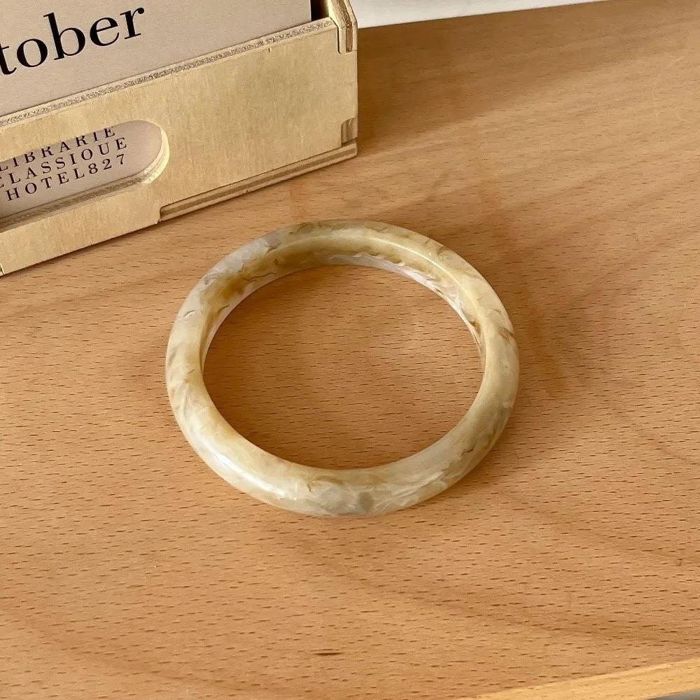 Elegant Smudged Fine Bangles Smooth Round Thin Resin Bracelets Colorful Exaggerated Wrist Bracelets Gifts