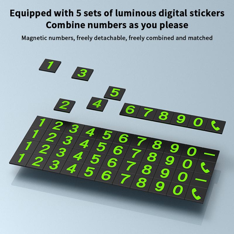 Car Phone Number Card Temporary Parking Card Plate Can Be Hidden Telephone Number Car Park Stop Automobile Accessories Styling