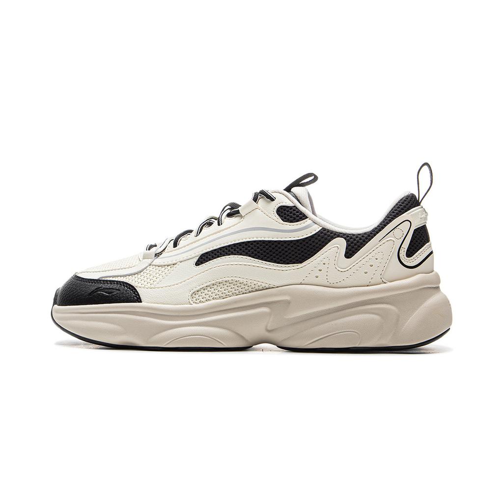 Li Ning Milk Coconut Versatile Retro Thick Sole Fashion Trend Shock Absorption Non-Slip Wear-Resistant Support Low-Top Dad Shoes AGCV129-1