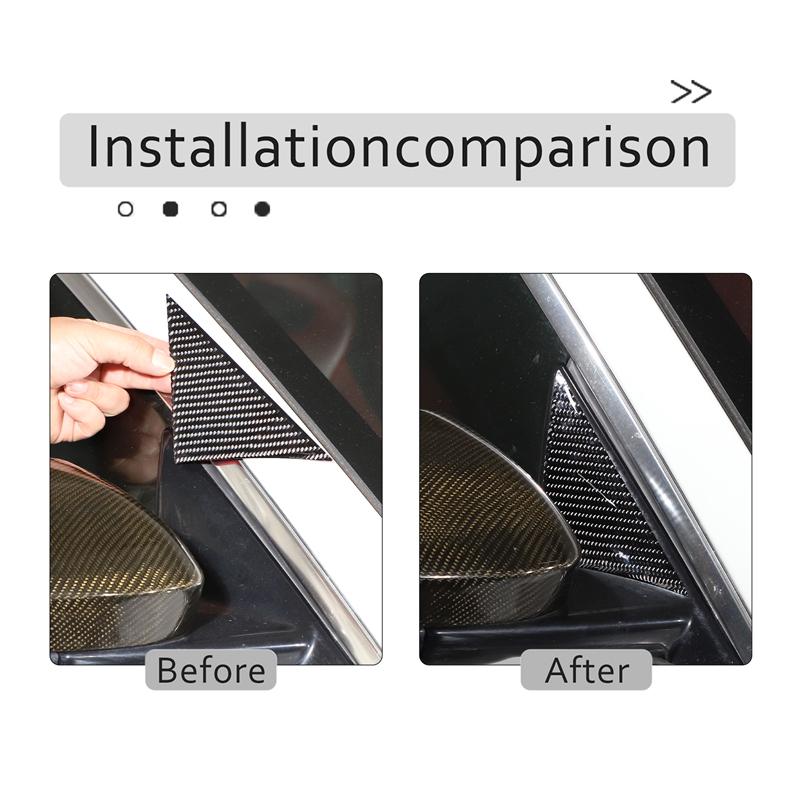For Jaguar F-Type 2013-2024 Soft Carbon Fiber Car A-pillar Triangular Decorative Panel Trim Sticker Car Accessories