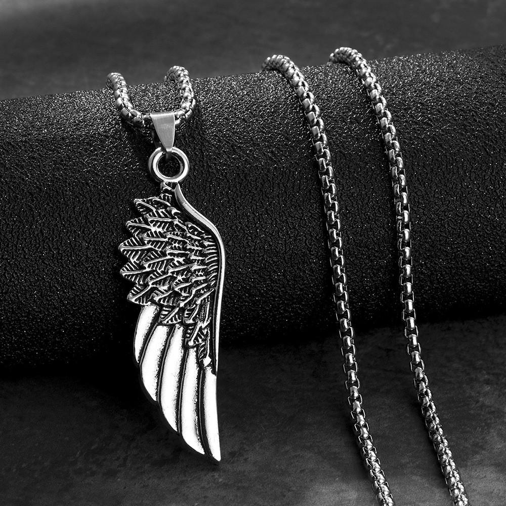 Trendy Men's Feather Pendant Necklace Crafted From Durable Alloy Unique Gift Idea