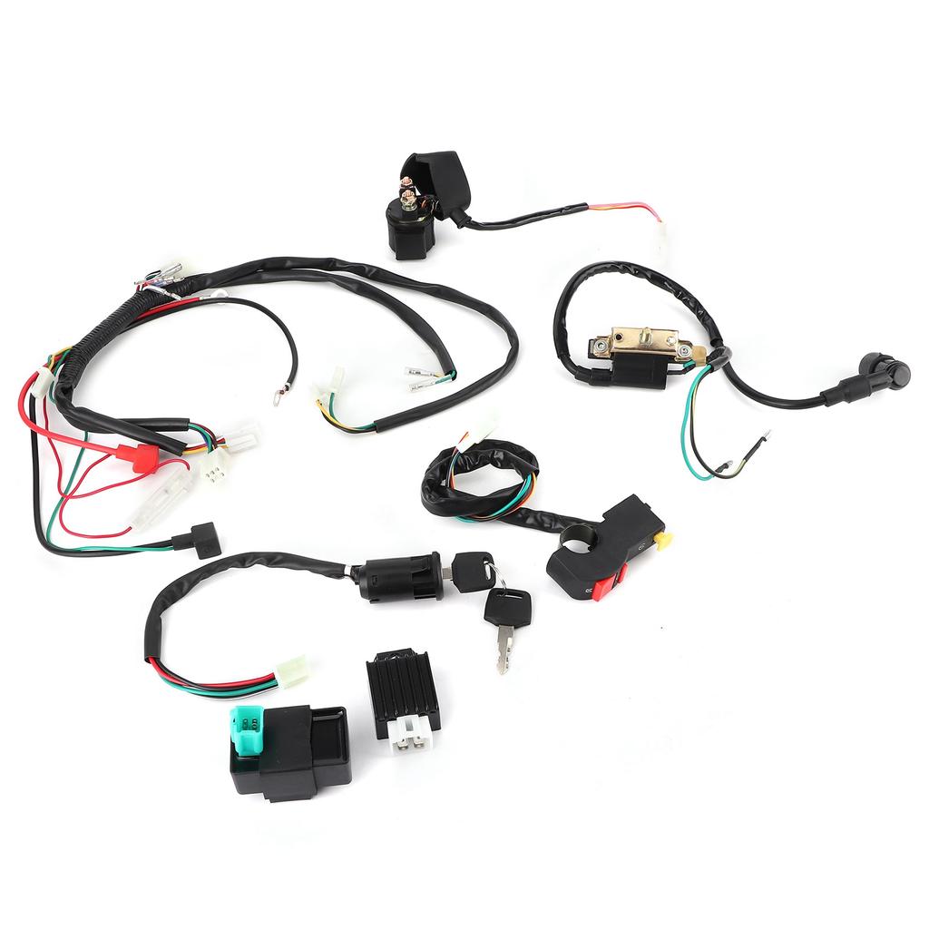 Electric Start Engine Wiring Harness Kit Fit for 50cc 110cc 125cc PIT Quad Dirt Bike ATV