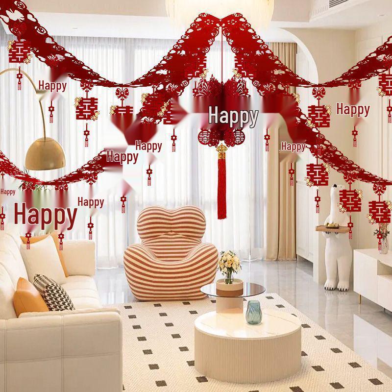 Chinese Style Wedding Latte Art Hanging Decoration for Living Room & Bridal New Room